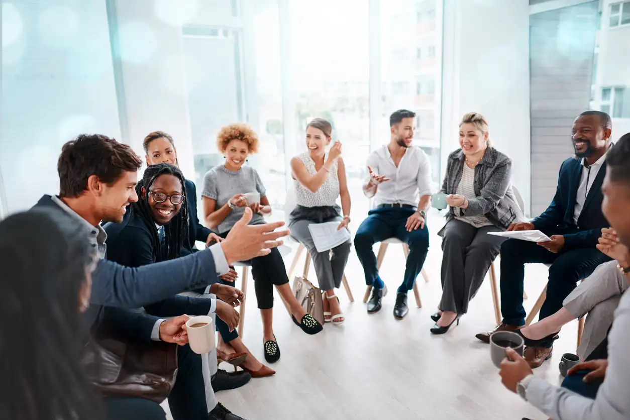 Facilitated conversation helping family enterprise leaders practice communication and decision-making.