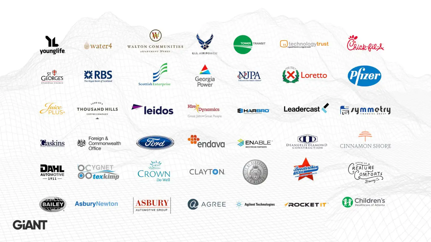 Logos of organizations that use GiANT tools